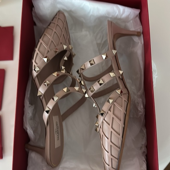 NIB Valentino Leather Rockstud Mules - Picture 3 of 12